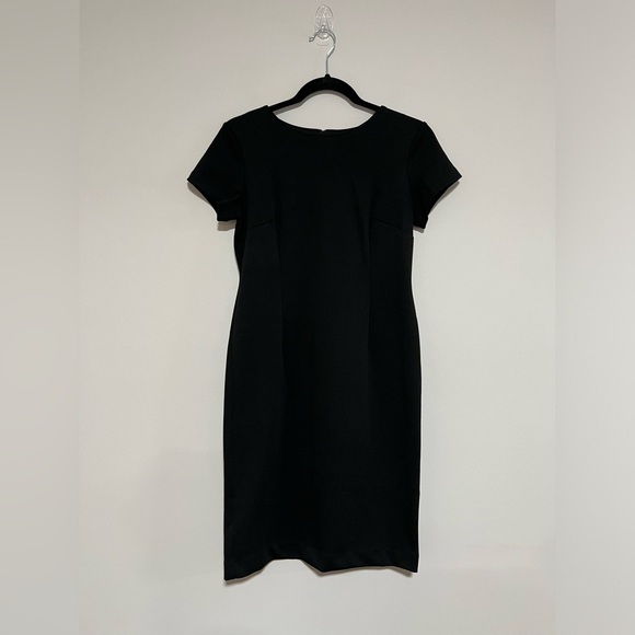 Ann Taylor Factory Classic Black Knee Length Sheath Dress Size 4 Petite Office - Picture 1 of 6